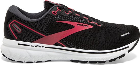 Brooks Ghost 14 Sportschoenen - Maat 42.5 - Vrouwen - zwart - roze/rood - grijs