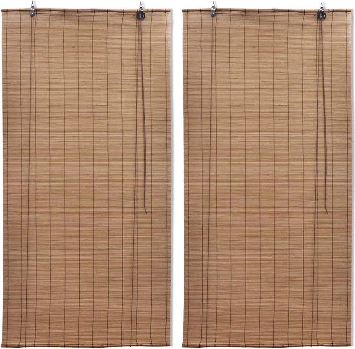 VidaLife Rolgordijnen 2 st 100x160 cm bamboe bruin