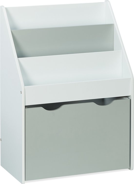 speelgoedkast 3 vakken - 70x50,5x28 cm - kinderkast op wielen - opbergkast kinderen