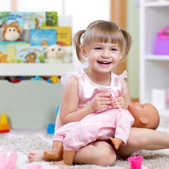 speelgoedkast 3 vakken - 70x50,5x28 cm - kinderkast op wielen - opbergkast kinderen