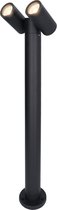 Aspen double LED sokkellamp 60cm - Kantelbaar - incl. 2x GU10 - 4000K Neutraal wit- IP65- Zwart - Buitenlamp geschikt als padverlichting