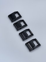 4 stuks klemgesp zwart -25mm band breedte-Cam buckle-500kg breeksterkte-Gesp.