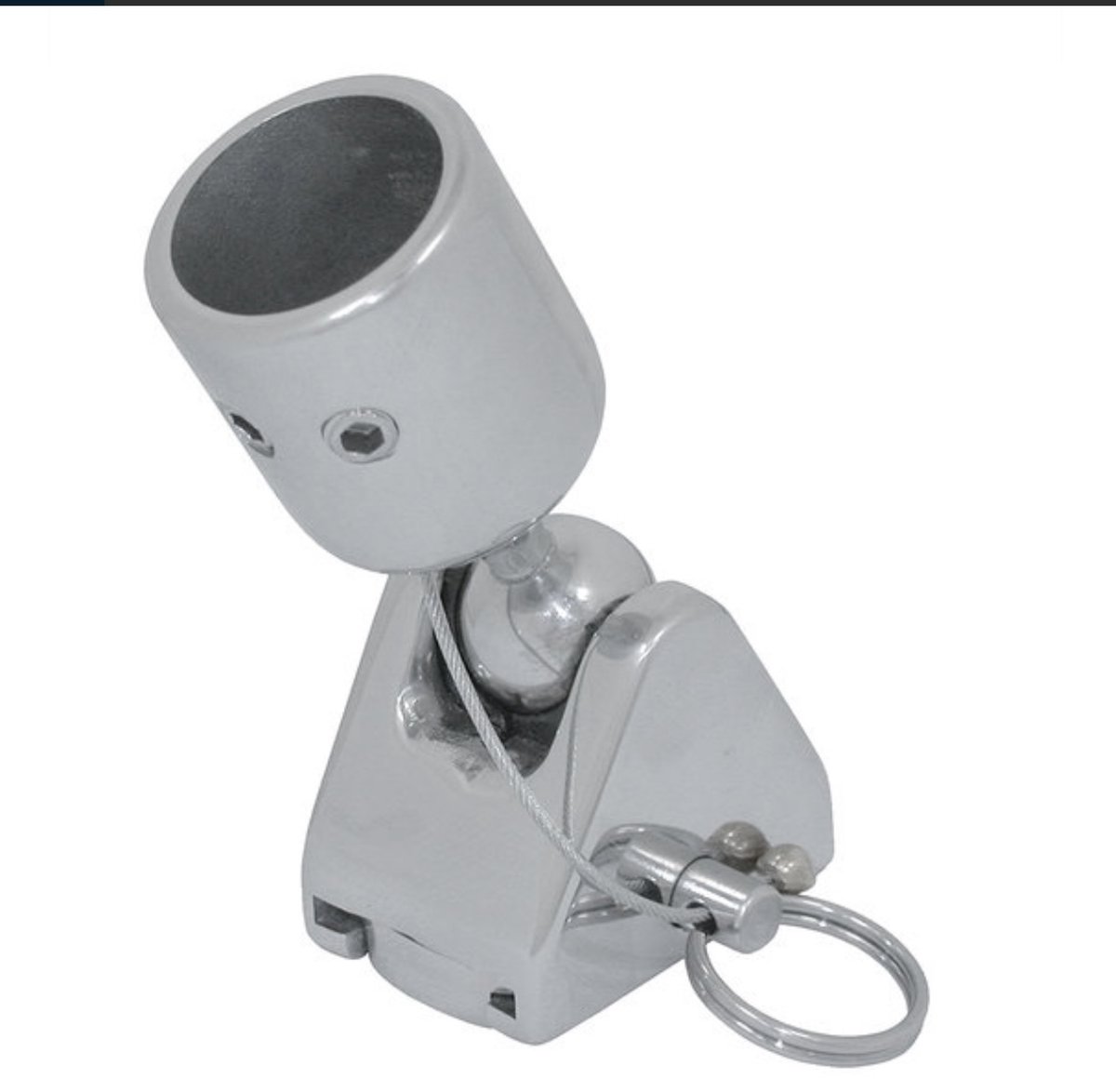 Rvs dekplaat voor 22mm buis-Met quick release sluiting-Dekplaat met kogel-Bootkap-Biminitop-Bootzeil-Boottent.