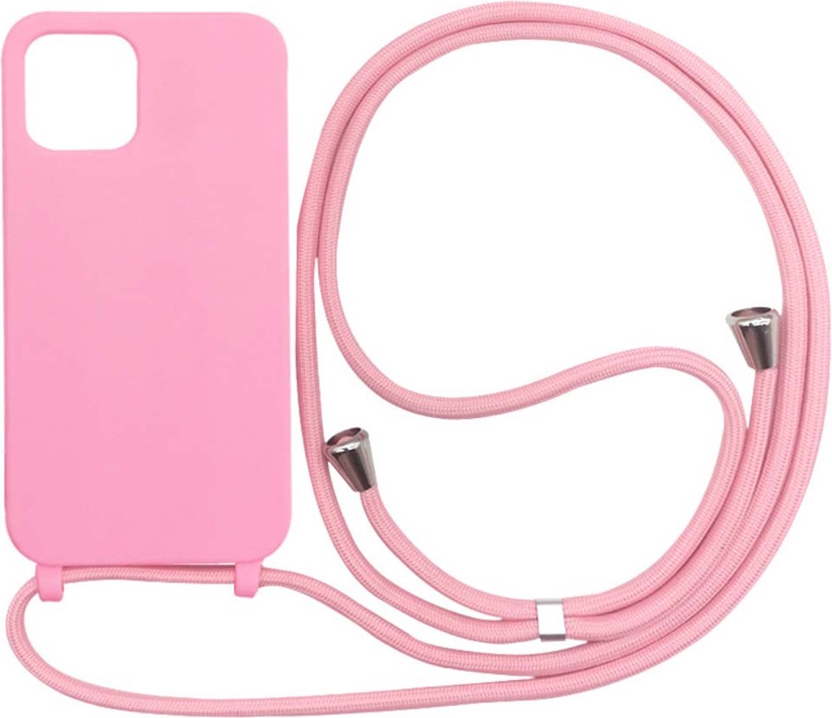 Smartphonica iPhone 12/12 Pro hoesje met koord - Roze geschikt voor iPhone 12;iPhone 12 Pro