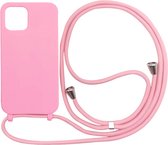 Smartphonica iPhone 12/12 Pro hoesje met koord - Roze / TPU / Back Cover geschikt voor Apple iPhone 12;Apple iPhone 12 Pro