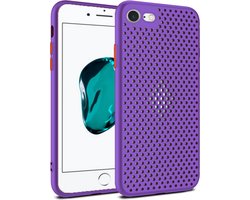 Smartphonica iPhone 6/6s siliconen hoesje met gaatjes - Paars geschikt voor iPhone 6/6s