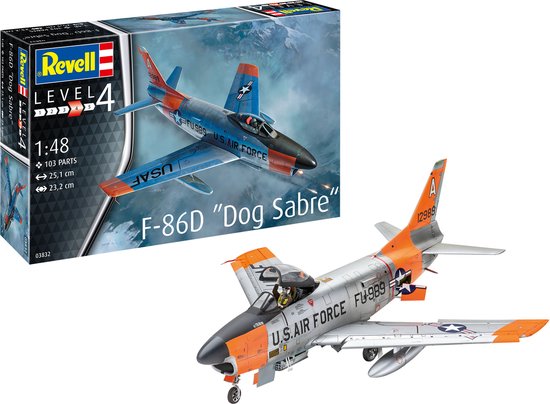 Revell Modelbouwpakket Militaire voertuigen - 03832 F-86D Dog Sabre Plane Plastic - 1:48 - Modelbouw