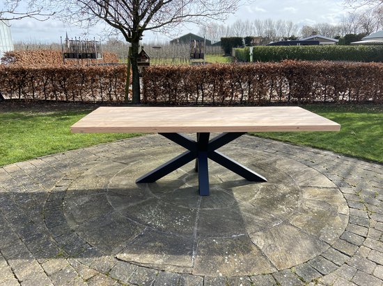 M2-Meubels - douglas tuintafel / eettafel 280cm met matzwart Matrix-onderstel voor binnen en buiten