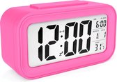 AC18 Clocks digitale wekker - Alarmklok - Inclusief temperatuurmeter - Met snooze en verlichtingsfunctie - Roze