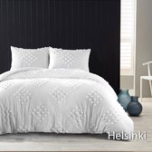 Papillon Deluxe+ - Housse de couette - Helsinki - Wit - 2 personnes - 200x200/220 cm + 2 Taies d'oreiller - 100% Katoen Percale - Haute Qualité - Super Doux - Dream Textiles