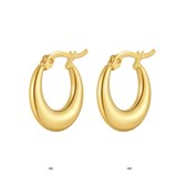 Boucles d' Boucles d'oreilles Twice As Nice en acier inoxydable doré, créoles, 18 mm