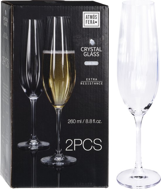 Atmos Fera - Champagne flutes - 260ml - 2 stuks - kristal