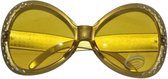 Gouden disco bril met diamantjes - Carnaval disco verkleed thema brillen