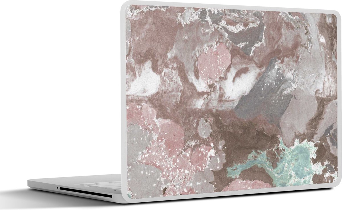 Laptop sticker - 13.3 inch - Rood - Graniet print - Keien - 31x22,5cm - Laptopstickers - Laptop skin - Cover
