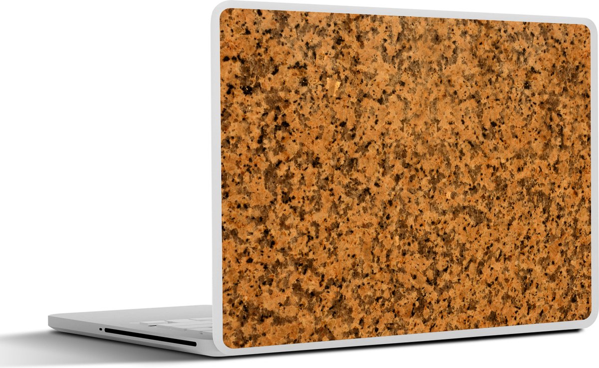 Laptop sticker - 14 inch - Graniet print - Steen - Oranje - 32x5x23x5cm - Laptopstickers - Laptop skin - Cover