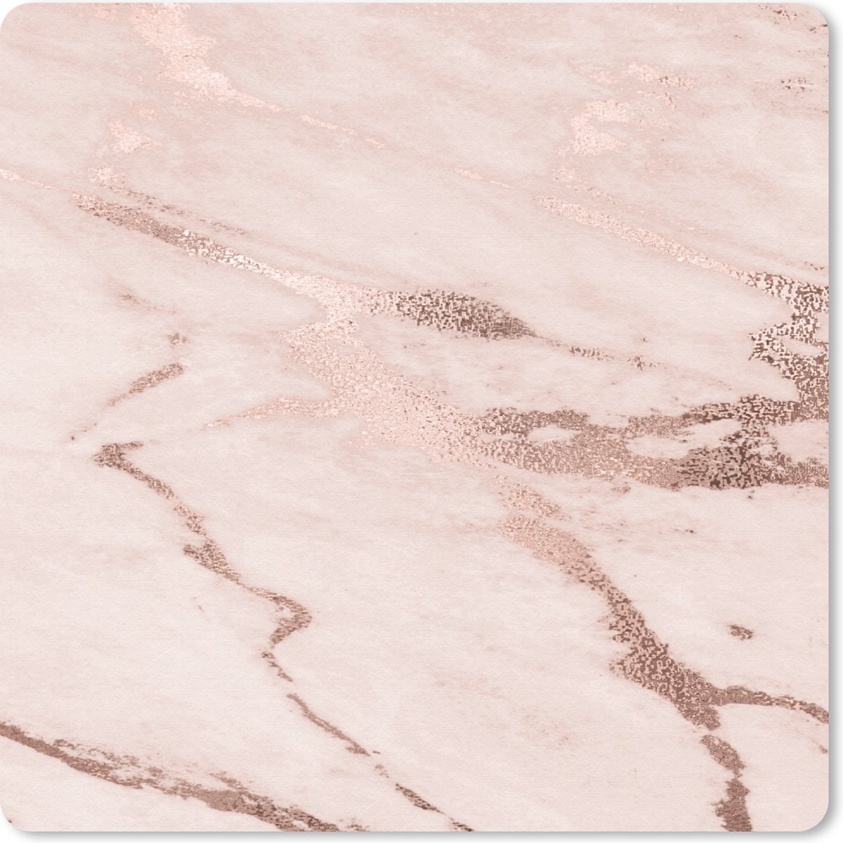 Muismat 20x20 cm - Mousepad Marmer - Roze - Rosé - Goud - Muismatten