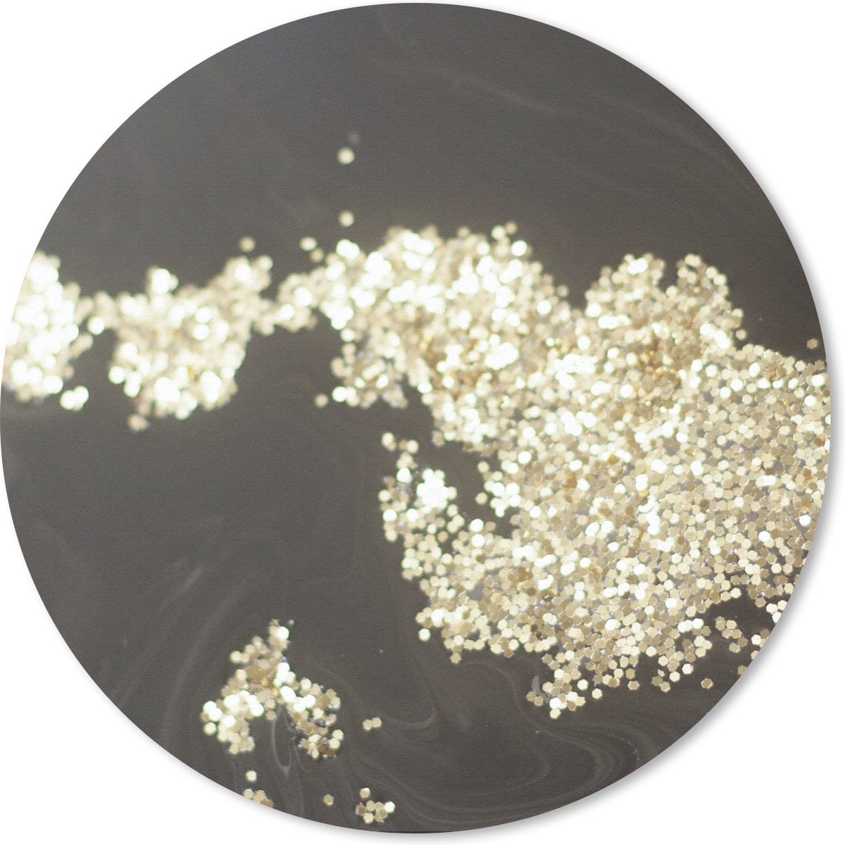 Muismat rond 30x30 cm - Mousepad Marmer - Goud - Patronen - Zwart - Ronde muismatten