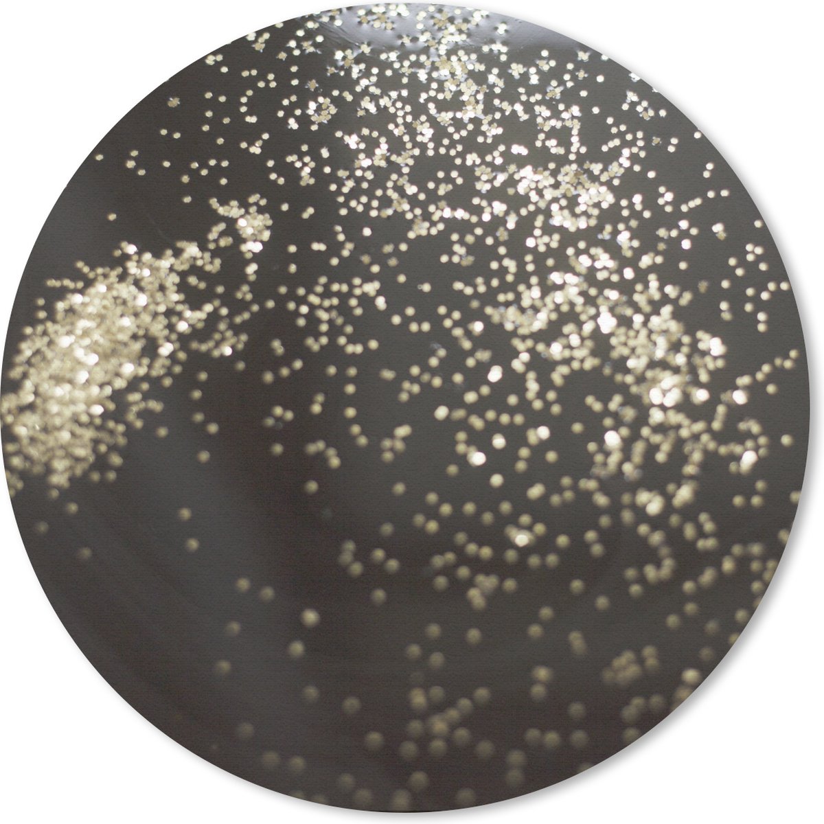 Muismat rond 30x30 cm - Mousepad Marmer - Zwart - Glitter - Ronde muismatten