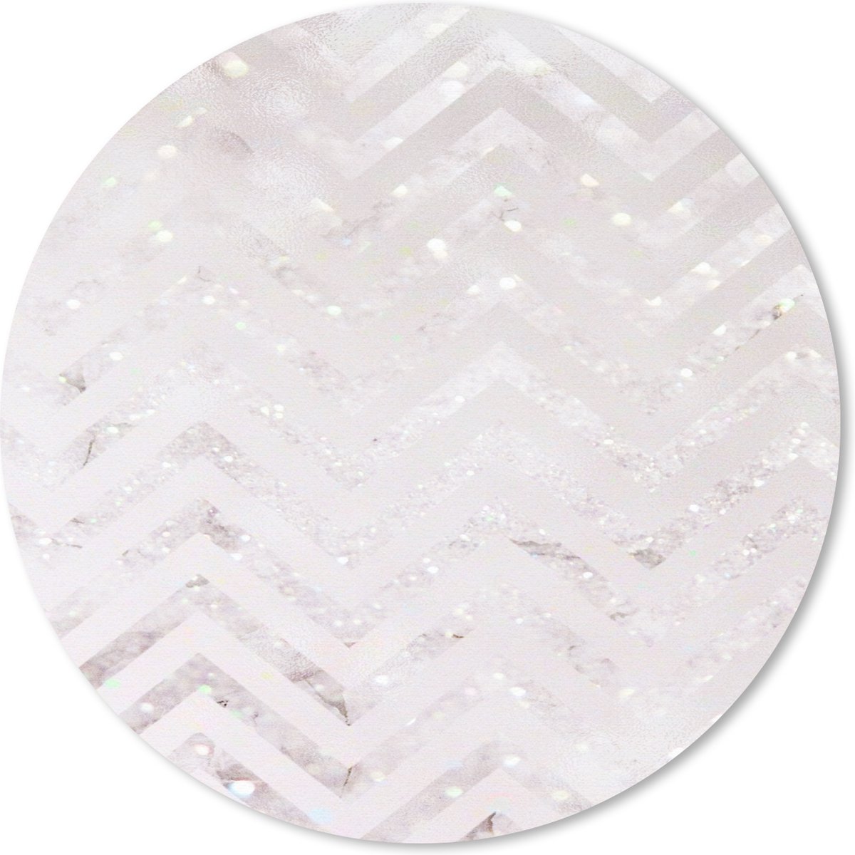 Muismat rond 40x40 cm - Mousepad Marmer - Patroon - Wit - Ronde muismatten