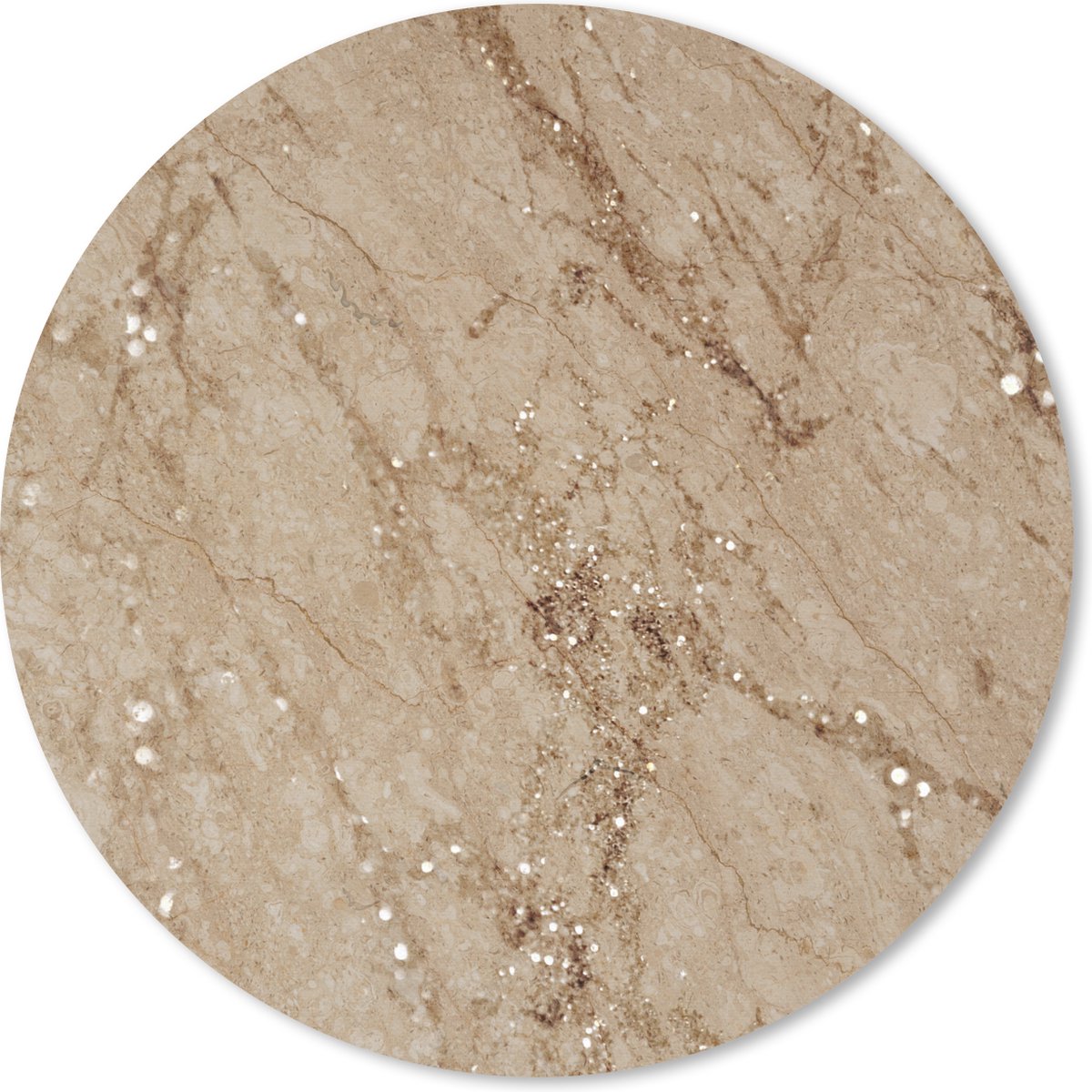 Muismat rond 30x30 cm - Mousepad Marmer - Bruin - Luxe - Ronde muismatten