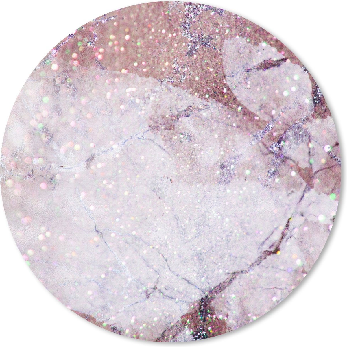 Muismat rond 30x30 cm - Mousepad Marmer - Roze - Wit - Ronde muismatten
