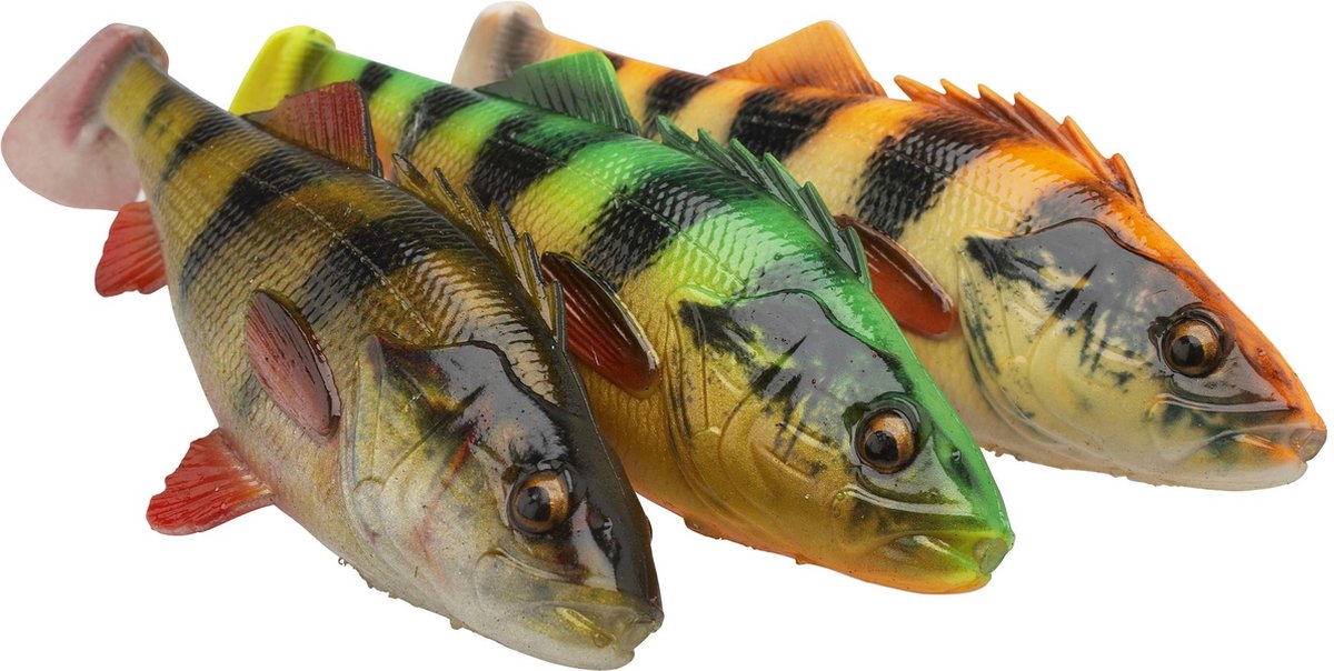Savage Gear 4D Perch Shad - Firetiger - 12.5cm - 25g - Zwart