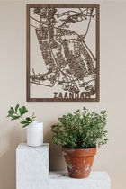 Houten Stadskaart Zaandam Notenhout 100x75cm Wanddecoratie Voor Aan De Muur City Shapes