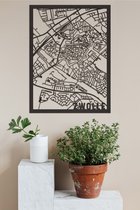 Houten Stadskaart Zwolle Zwart Mdf 30x40cm Wanddecoratie Voor Aan De Muur City Shapes