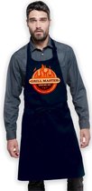 Keukenschort Grill Master Smoking Hot - Heren Dames - Horecakwaliteit - One size - Verstelbaar - Wasbaar - Cadeau Verjaardag Feest Grappig Geintje Jubileum Pensioen Zomaar Bedankt BBQ - Marine