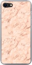 iPhone SE 2020 hoesje - Marmer - Roségold - Patronen - Luxe - Siliconen Telefoonhoesje