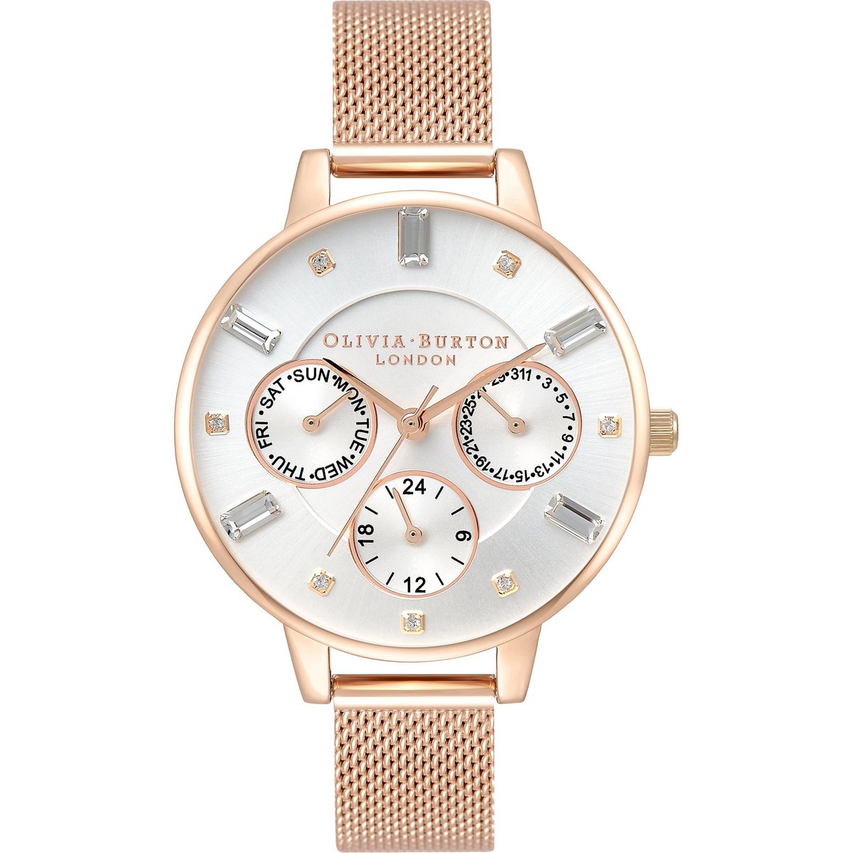 Olivia Burton Dames horloge analoog quartz One Size Roségoud 32019023