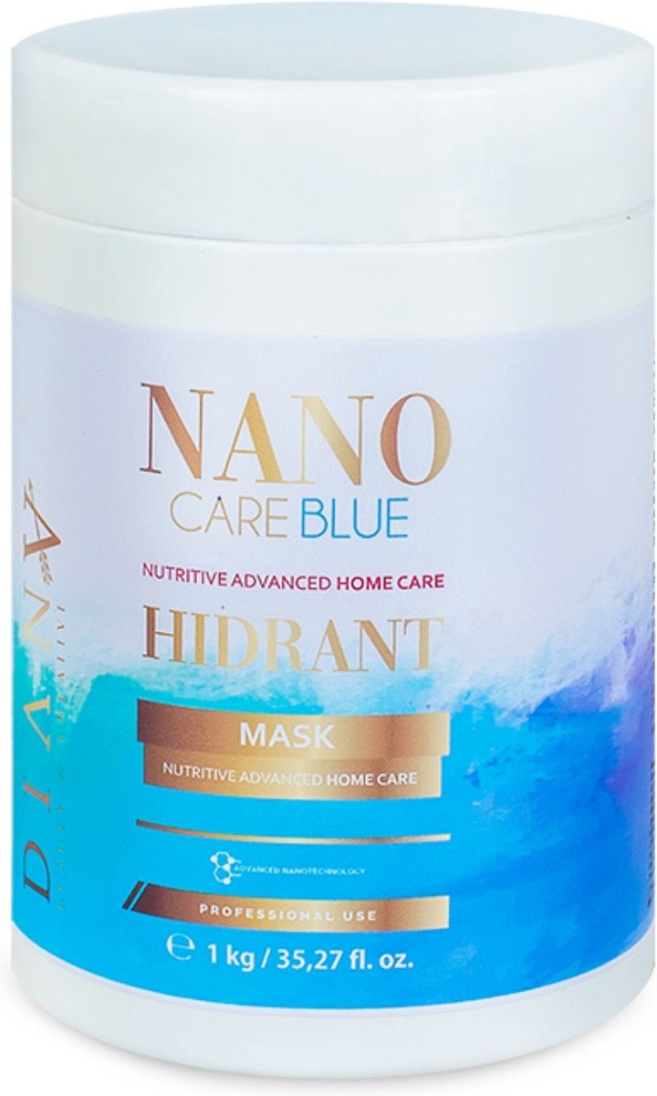 NanoCare nanoplastia Blue Haarmasker 1000g 'No Yellow' voor thuiszorg na een nanoplastie/keratine haar straightening behandeling zonder parabenen, sulfaten en siliconen voor Optimale Hydratatie, Anti-Frizz voor blond haar