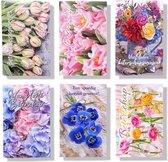 6 cartes et bricolage Get Well Soon Fleurs Cartes de vœux | Cartes pliées 12x17cm sans texte Y compris les enveloppes