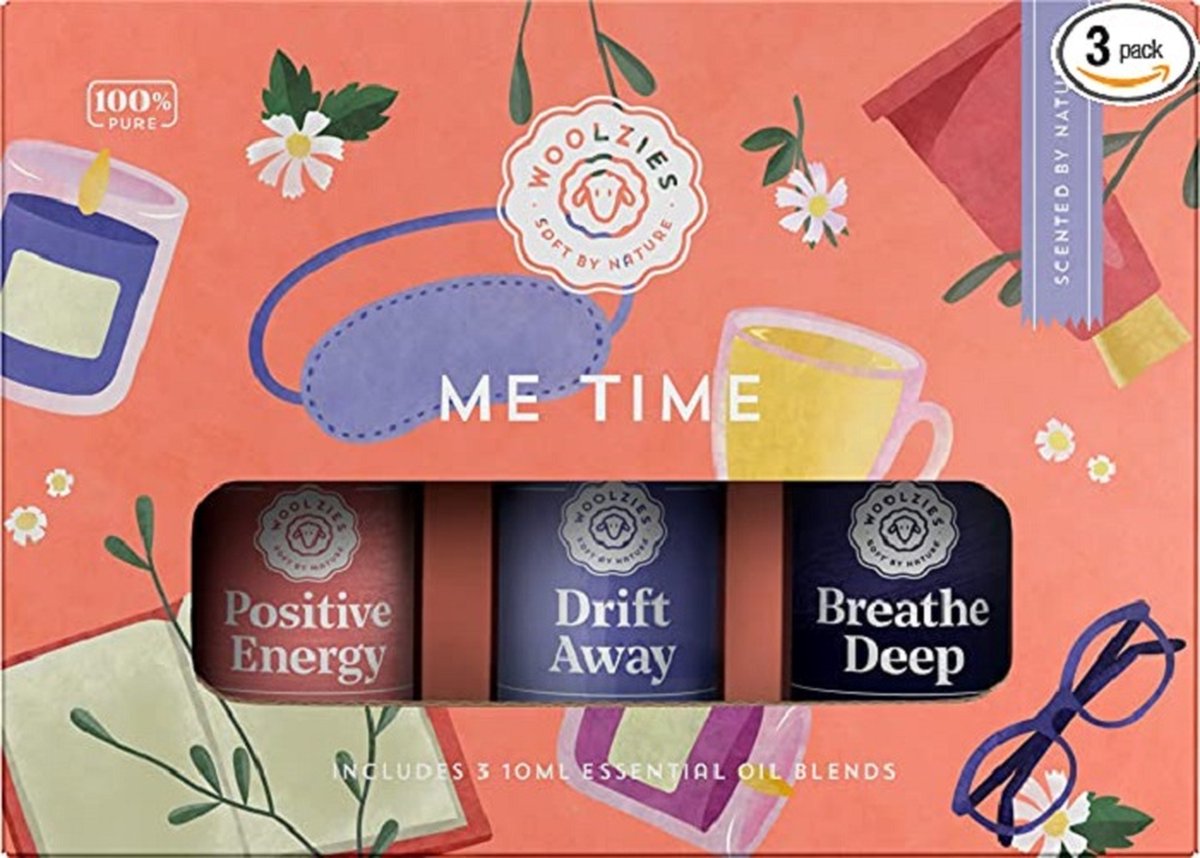 Goedkoopste Woolzies Me Time Essential Oil Set of 3 | Includes Positive Energy, Drift Away, & Breathe Deep | Aromatherapy for Diffuser, Massage, Soap & Candles Making | 10 ML