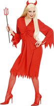 Widmann - Duivel Kostuum - Spannende Vurige Duivelin Kostuum Vrouw - Rood - Medium - Halloween - Verkleedkleding