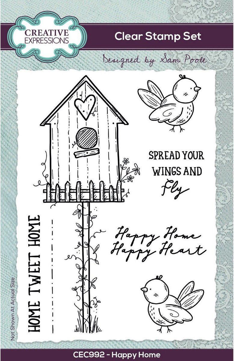 Creative Expressions Clear Stamp Set Happy Home 15,24x10,1