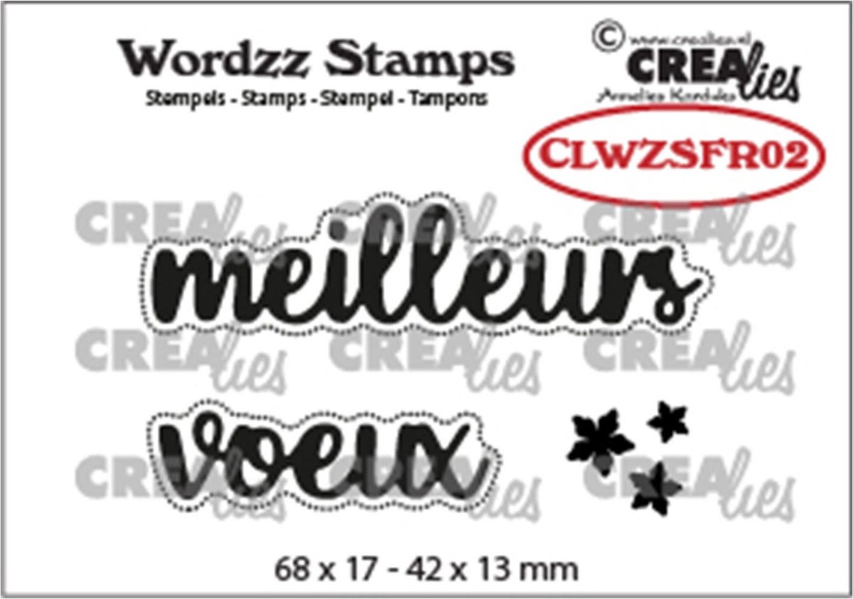 Crealies Wordzz stamps Meilleurs voeux
