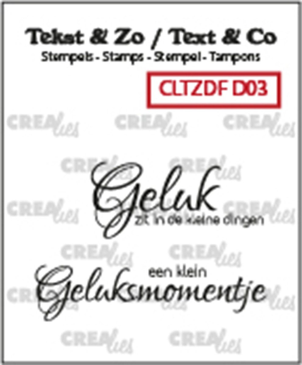 Crealies Duo Font stamps Geluk