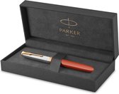 Parker 51 Premium Vulpen | Premium-collectie | Vuurrood | Fijne penpunt | Blauw/Zwarte Inkt | Geschenkdoos