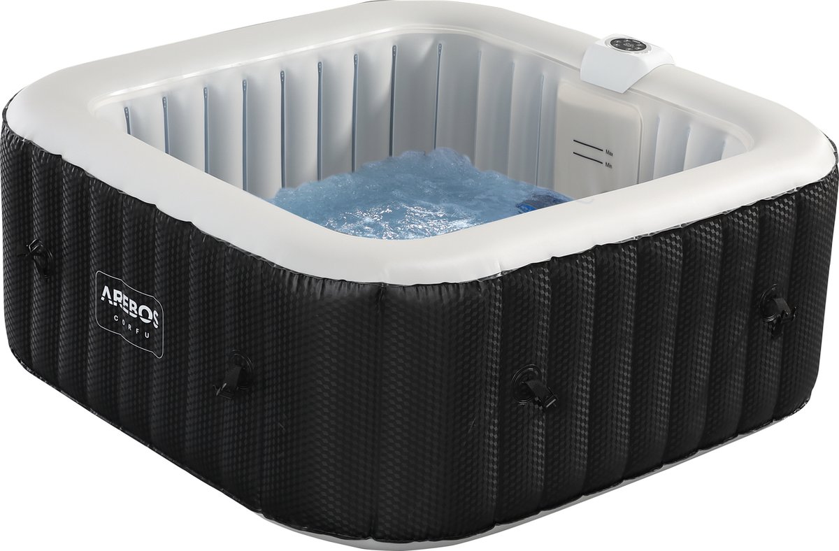 Bol.com AREBOS Whirlpool Corfu - Opblaasbaar met LED-verlichting - 4 personen - 2400W aanbieding