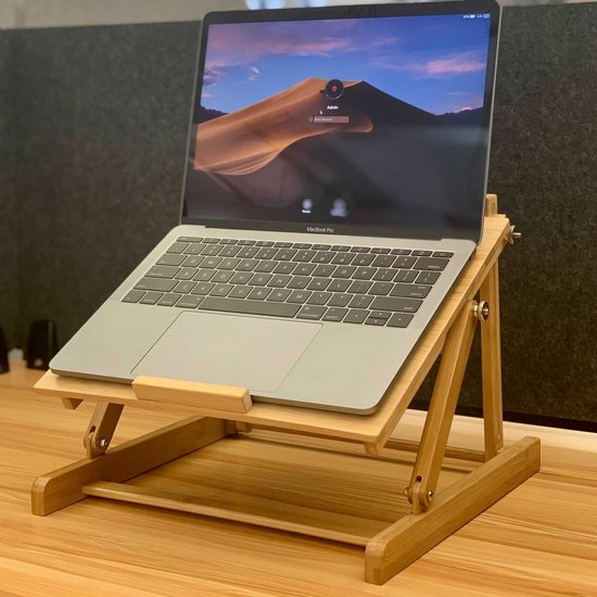 Kikkerland Laptopstand - Bamboo - Ideaal voor je laptop - Verstelbaar - Ergonomisch - Kikkerland