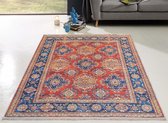 Flycarpets Hana Wasbaar Vintage Vloerkleed - Rood / Blauw - Laagpolig Tapijt Woonkamer - 160x230 cm