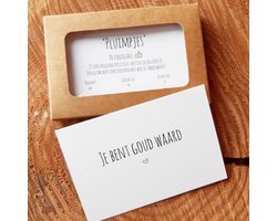Complimentenkaartjes voor collega's - Pluimpjes Collegiale Set - complimentenkaarten op klein formaat met positieve teksten - cadeau - complimenten - motivatiekaarten - Liefs op papier