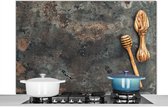 Spatscherm Keuken - Kookplaat Achterwand - Spatwand Fornuis - 120x80 cm - Keukengerei - Koken - Plaat - Aluminium - Wanddecoratie - Muurbeschermer - Hittebestendig