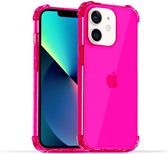 Smartphonica iPhone 12/12 Pro transparant siliconen hoesje - Neon Roze / Back Cover geschikt voor Apple iPhone 12;Apple iPhone 12 Pro