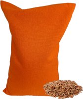 Ecologisch Lijnzaadkussen 30 x 20 cm (oranje), voor soepele spieren en ontspanning - Warm Oranje - wasbaar hoesje