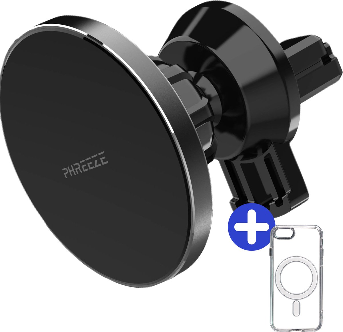 Telefoonhouders Auto Magneet + Magnetisch Hoesje iPhone SE (2020) - Draadloze Snellader Auto met Magneet