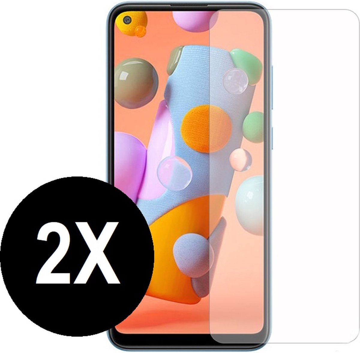 Screenprotector geschikt voor Samsung Galaxy A11 - Beschermglas - Screen protector geschikt voor A11 - glasplaatje - 2 stuks