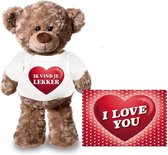 Valentine - Nounours câlin je t'aime coeur 24 cm avec carte Valentine A5 - Valentine / cadeau romantique