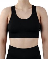 Pretty Polly Crop Top - Active Wear - Nauw Sluitend - Ronde Hals - Ademend - Naadloos - Yoga - Pilates - S/M - Zwart